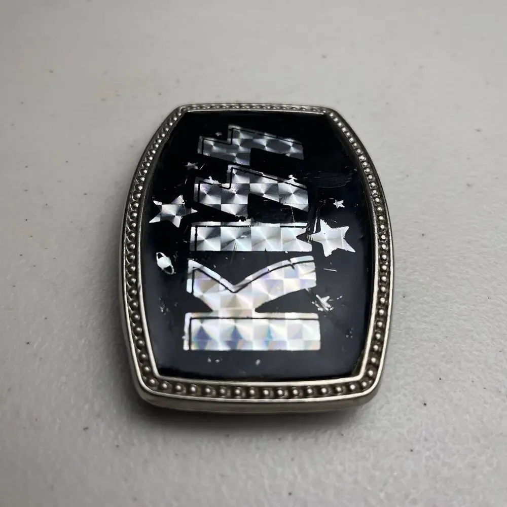 Kiss Vintage Belt Buckle Silver Prism Stars Planets Saturn Rock Collectible